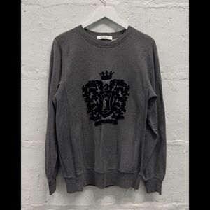 YVES SAINT LAURENT RIVE GAUCHE Gray Black YSL Logo Sweatshirts